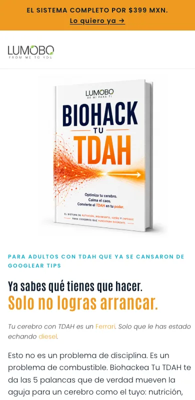 Biohackea Tu TDAH, página de producto